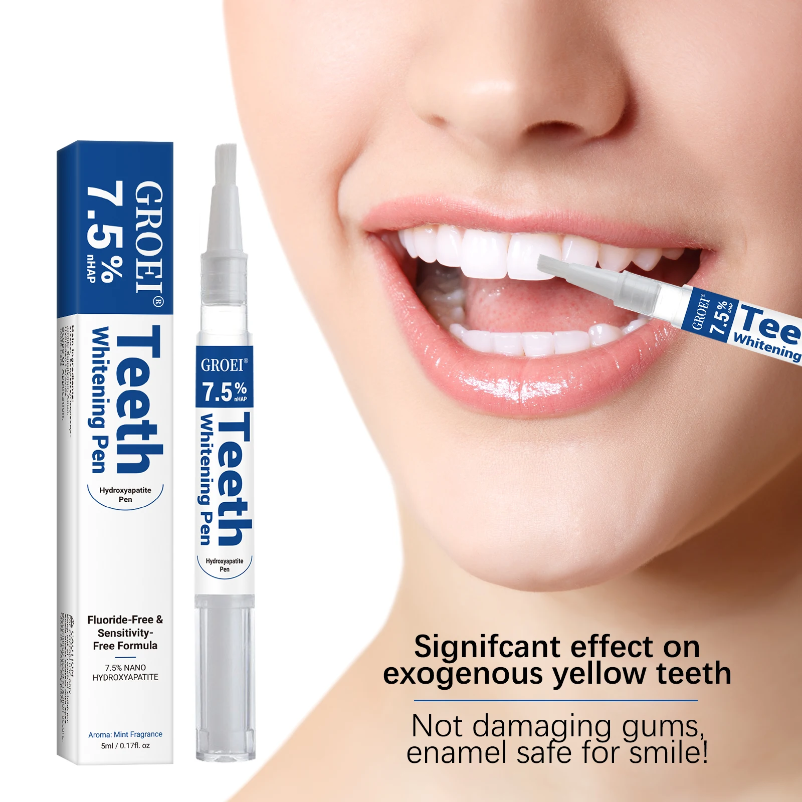 Teeth Whitening App - Pluma blanqueadora de dientes de hidroxapatita,
