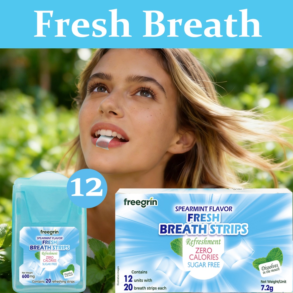 Teeth Whitening Strips - Tiras de Menta FREGRIN para Refrescar