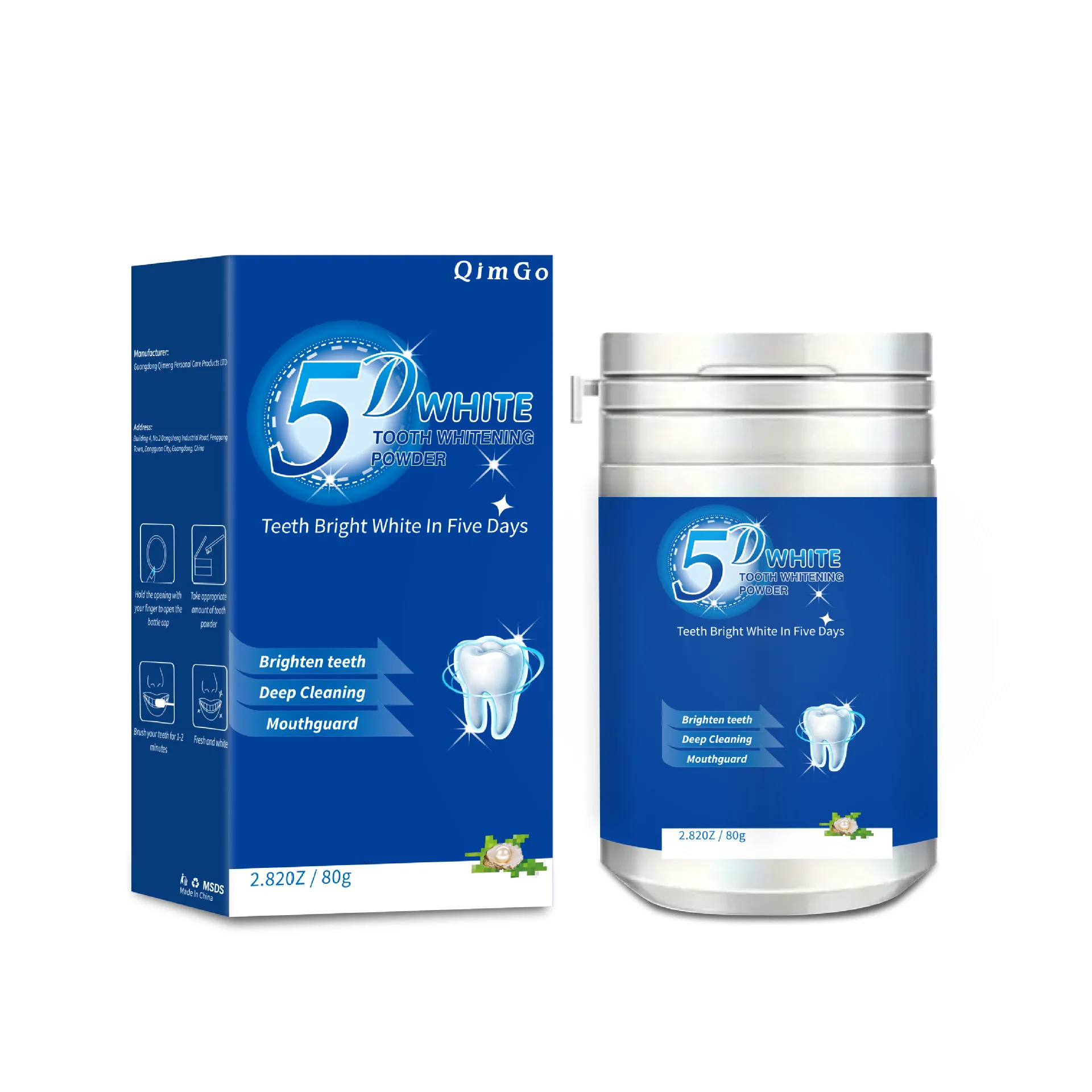 Teeth Whitening Enzymes - Polvo Blanqueador Dental Enzimático Azul 5D