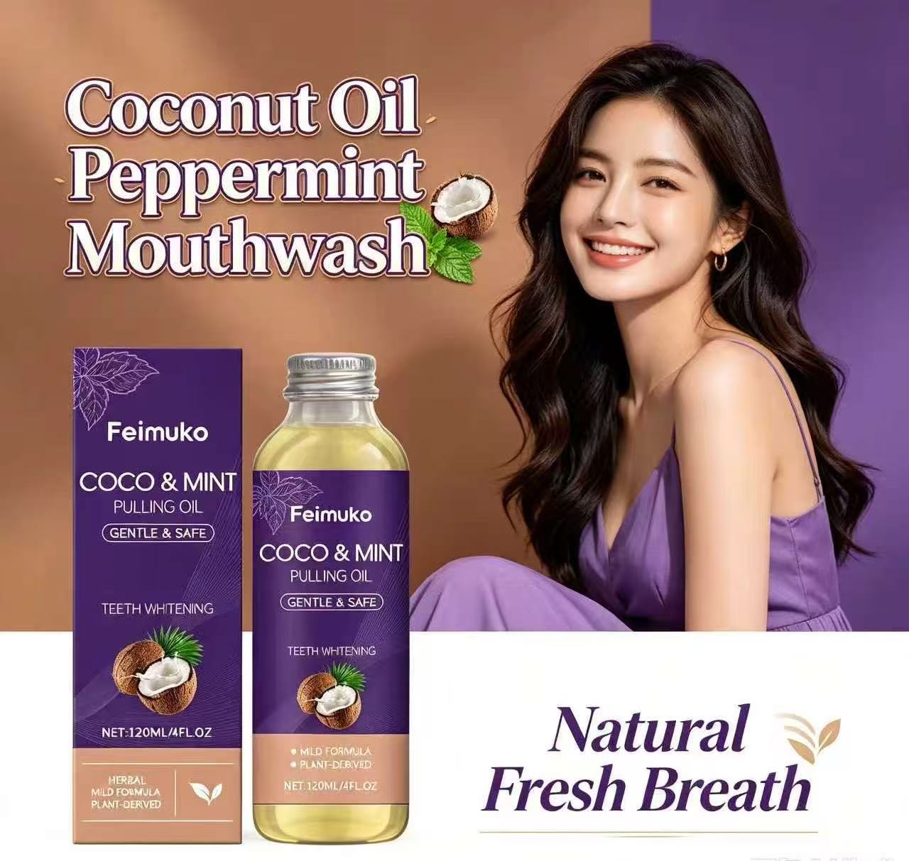 Enjuague Bucal de Aceite de Co - Teeth Whitening With Coconut Oil reseña y precio